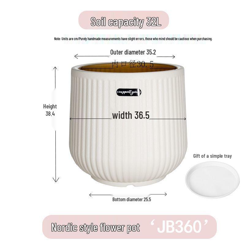 Nordischer Stil Großer Harz-Blumentopf, Hoher Zylinder für Paradiesvogel oder Areca-Palme, Verdickt und Langlebig