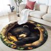 Bear Cub Round Area Rug,Carpet Rug for Living Room Bedroom Sofa Playroom Decor,Non-slip Floor Mat