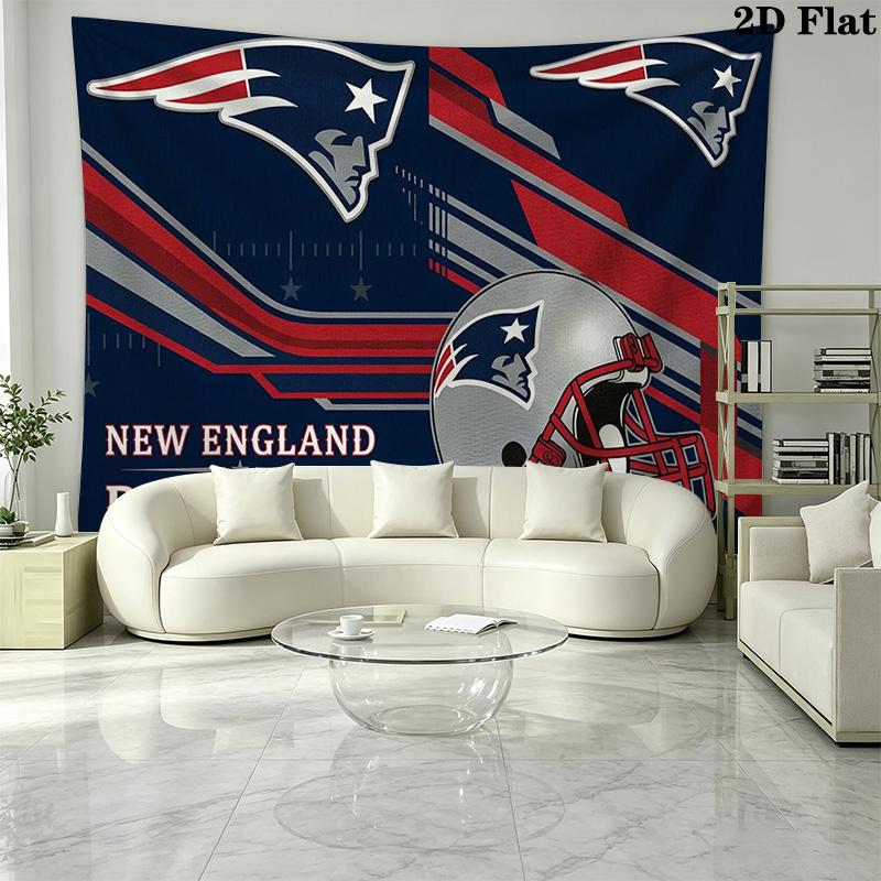 New England Patriots Logo Wall Tapestry Aesthetic Wall Hanging Printed Fabric Blanket Decorative Tapestries for Bedroom Living Room Home Decor