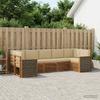 Modular Outdoor Sofa Set 6 Pcs Natural Solid Acacia Wood and Polyester
