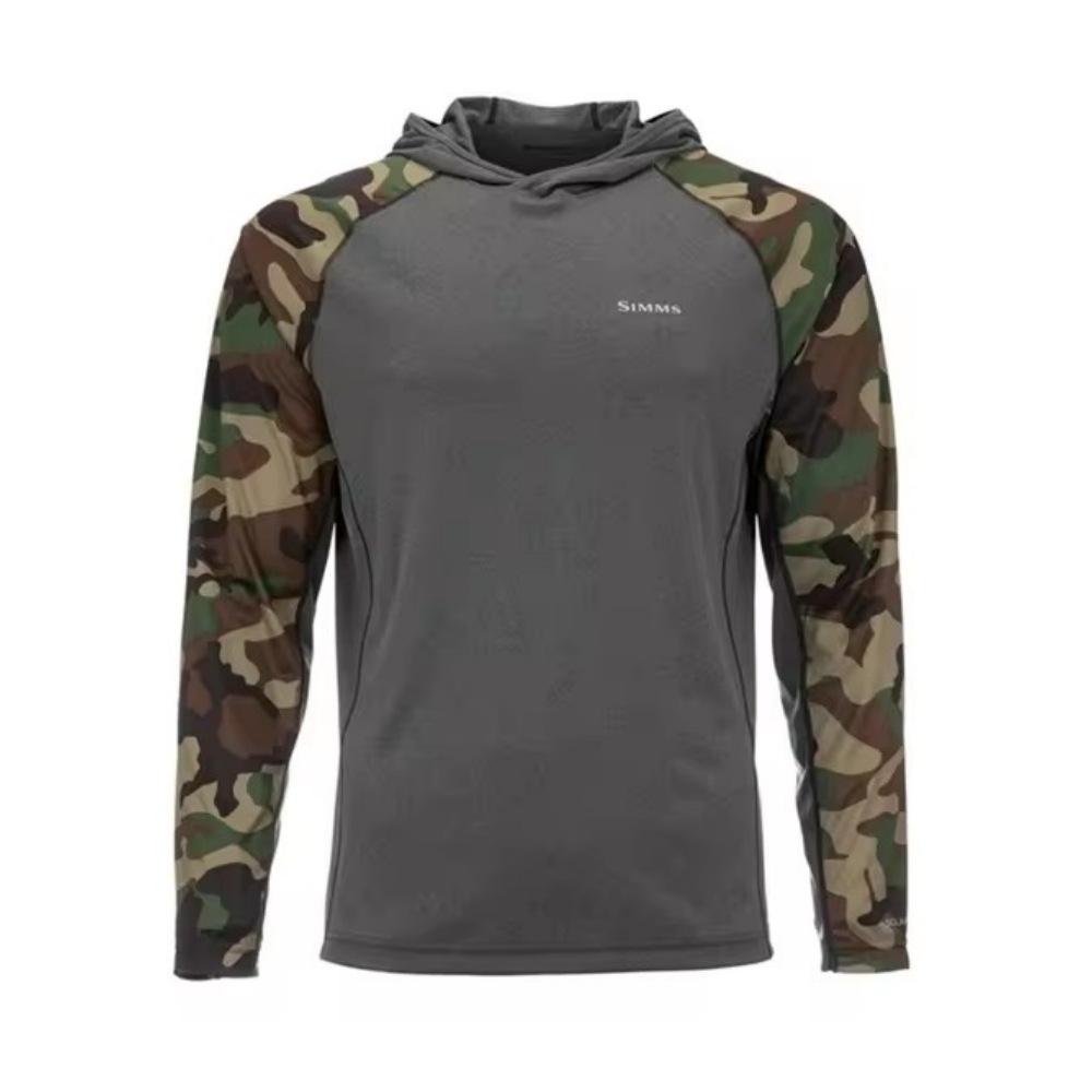 2024 New SIMMS Men's Outdoor Fishing Suit Hoodie Lightweight Sunscreen UP + 50 Long Sleeve Luya Fishing