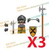 N511U-518U N335-337 Mittelalterliche Burg Ritter Bausteine Figuren Vierseitiger UV-Druck Waffen Zubehör Spielzeug Kindergeschenke F030
