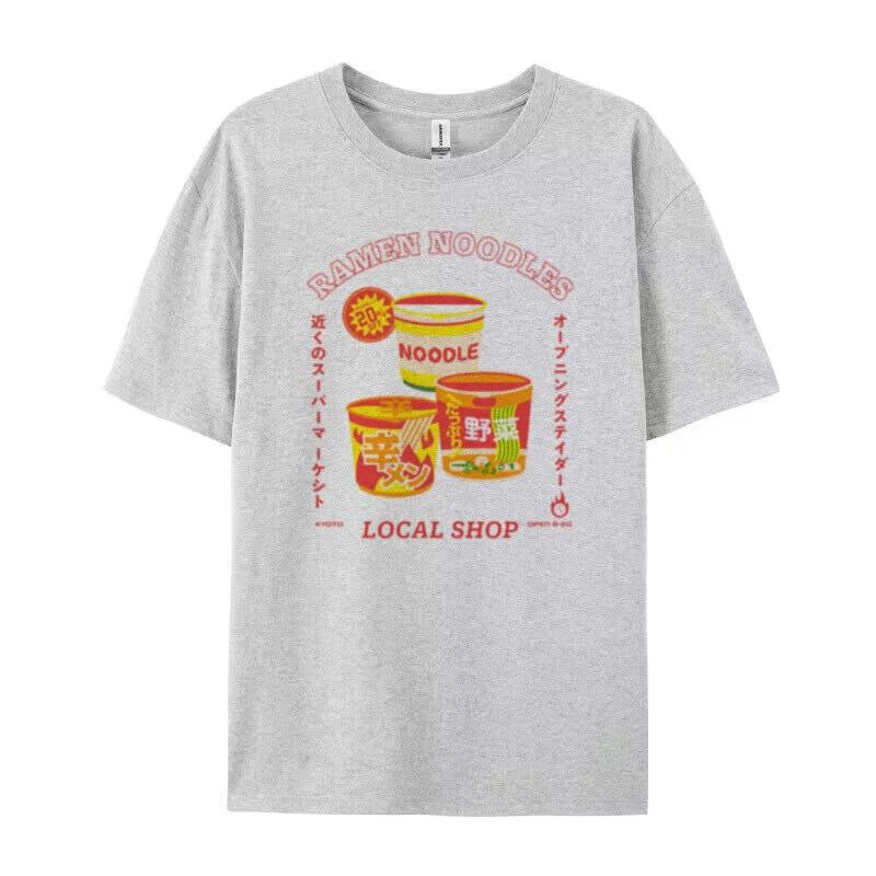 Women Oversized Kawaii Japanese ReUnisex Noodle TShirt Grunge Y2k Aesthetic Tops Cute Foodie Tee Shirt Unisex Streetwear Clothing
