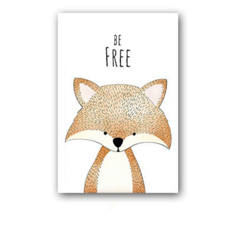 Cute Cartoon Animal  Picture Be Brave Be Strong Children's Room Kindergarten  Canvas Painting Wall Art Kids Nursery Decorative