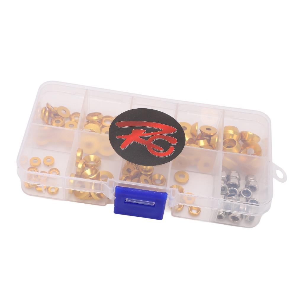 1/10 1/8 Scale RC Cars Screw Kit Aluminum Alloy Round Head Gasket Flat Washer Set  For RC Hobby