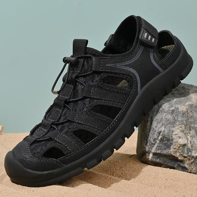 Beach Shoes Men's 2025 Summer Hollow Breathable Bag Head Men's Sandals One Pedal Soft Sole Non-slip Outdoor Sports Shoes