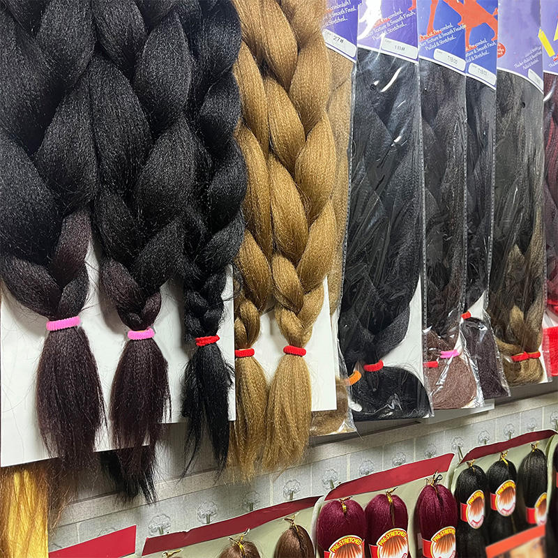 48inch 170grams 24inch 2X Pre-Stretched Jumbo Single Weft Braiding Hair Extensions Yaki Texture Dyed Heat Resistant Hot Water