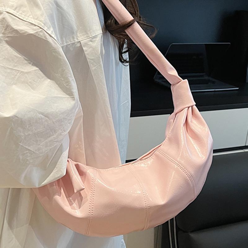 Casual Personality Large Capacity Crossbody Dumpling Bag Women's 2025 Summer New Trendy Niche Solid Color Simple Shoulder Bag