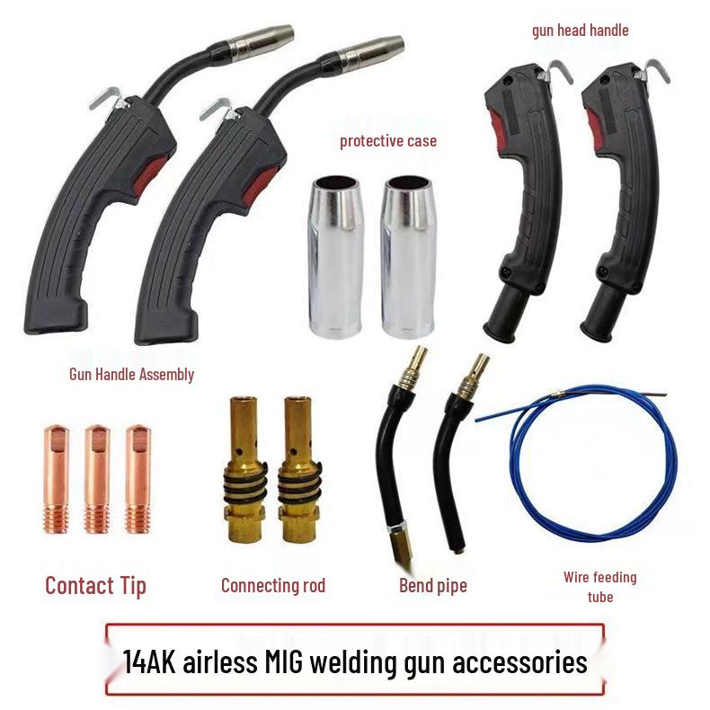 Airless MIG Welding Gun with Quick-Plug Wiring - Available in 2m, 3m, 5m Sizes (14ak Flux-Cored, Self-Shielded)