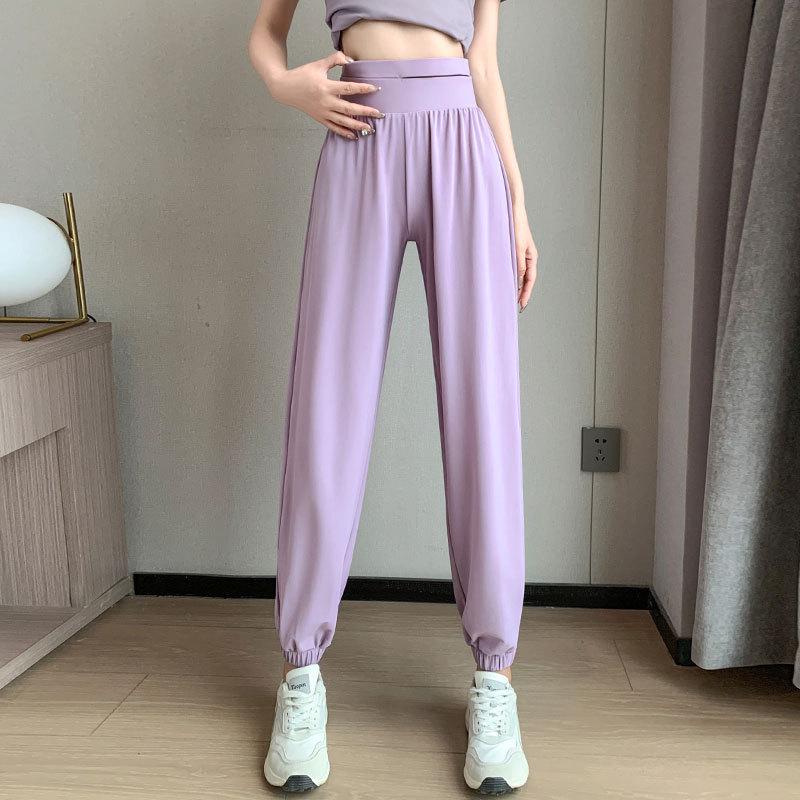 

Женский летний быстросохнущий спортивный костюм: Куртка от солнца из ледяного шелка и утягивающие брюки для йоги L