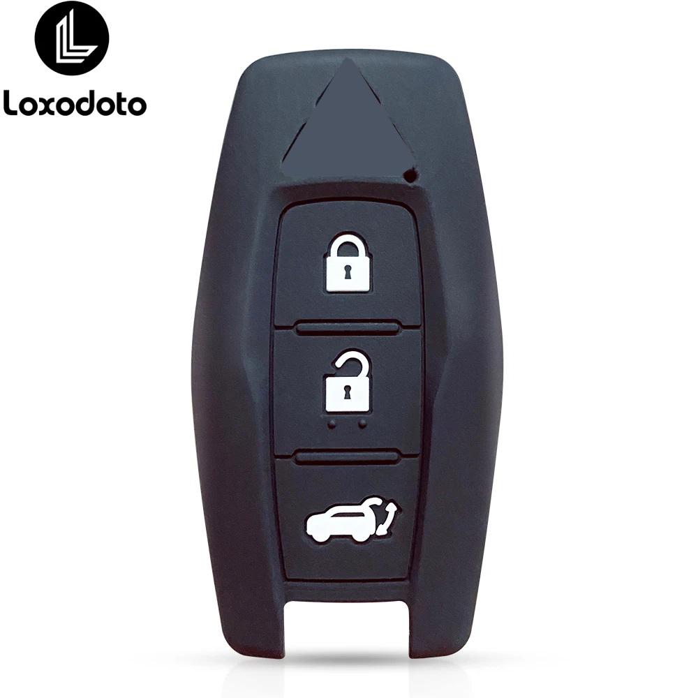silicone key cover case shell for Mitsubishi Outlander 2022 2023 3 Bottons remote smart key holder car keychain protection