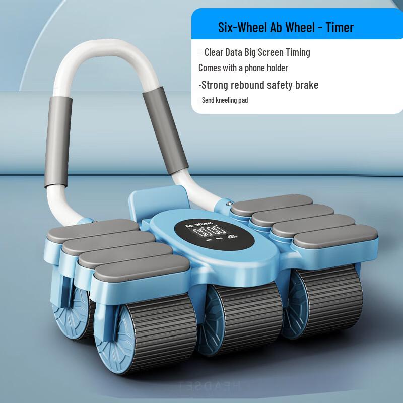 WEZHO Six-Wheel Abdominal Roller with Elbow Support