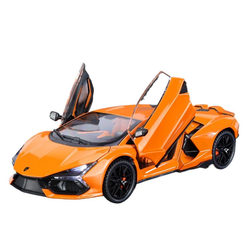 

1/24 Lamborghini Revuelto Alloy Sports Car Model Diecast Metal Toy Racing Super Car Vehicles Model Sound and Light Simulation Children s Gift оранжевый