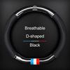 1Pcs Leather Carbon Fiber Car Steering Wheel Cover Emblem For Nissan Skyline Almera Qashqai Note Tiida Teana Juke Xtrail Nismo