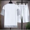 Summer Waffle Sports Suit Men's Summer Thin Loose T-shirt Casual Short-sleeved Shorts Men's Suit Handsome