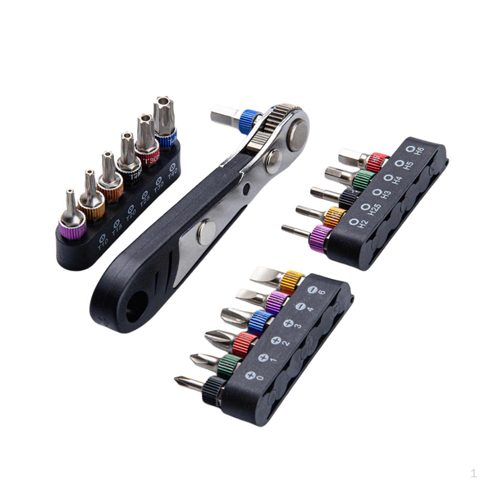 

19 Pieces Mini Ratchet Wrench Bits Practical Screwdriver Set Repair Tool for