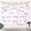 Floral Wall Hanging Bohemian Vintage Lace Damask Art Tapestry Beige Blue Flowers Orange Plaid Microfiber Polyester Tapestries