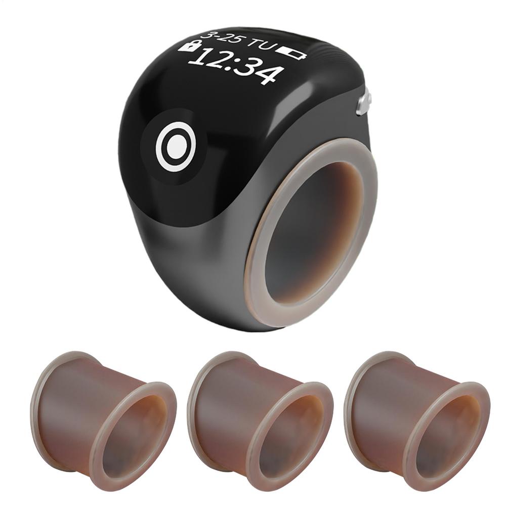 

Finger Counter Clicker Stable Real Time Counting Gadget Ring Finger Counter Clicker Ring For Indoor Daily Walking Golf Math чорний