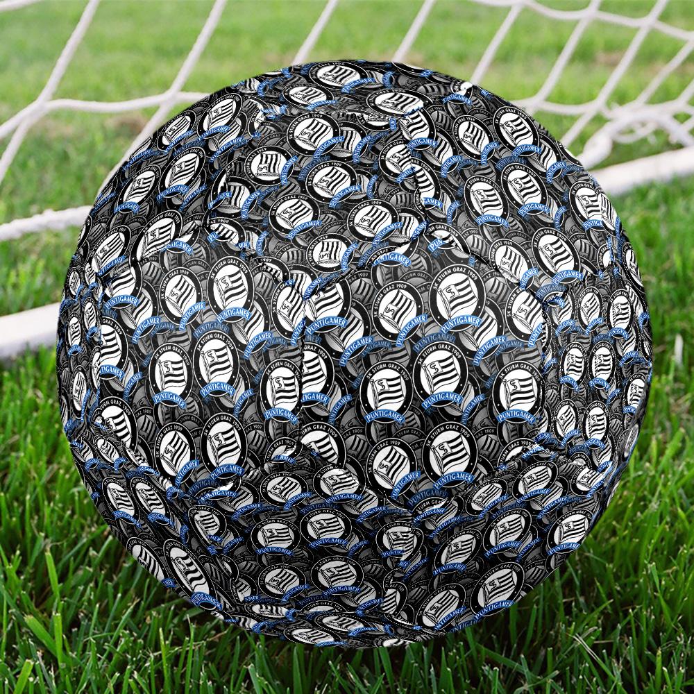1pc SK Sturm Graz LOGOIndoor Soccer Ball Colorful All Ages Machine Stitched PVC Competition Ready Durable High-Bounce HE3