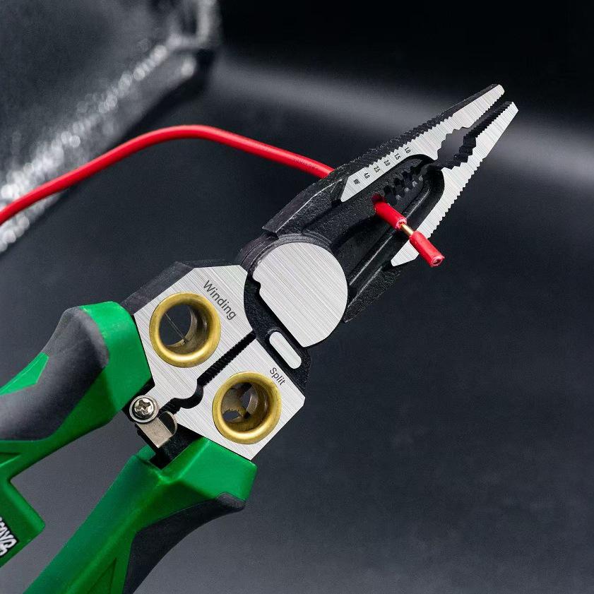 2025 Model 8-in-1 Multifunctional Electrician Tool: Wire Stripper, Cutter, Puller, and Needle Nose Pliers.