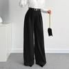 Women's High Waisted Wide Leg Pants Floor-length Suit Pants Loose Solid Color Commuting Elegant Pants