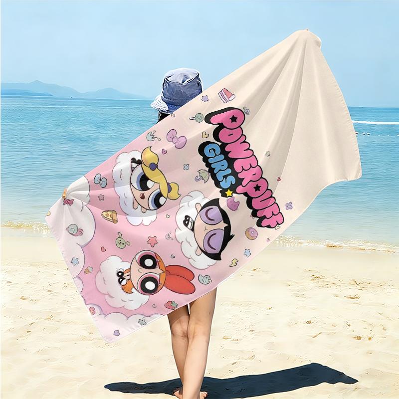 1Pc Powerpuff Girls Adventure Beach Towel Microfiber Beach Towel Thin Absorbent For Beach Swimming Yoga Bath Sports 0917297