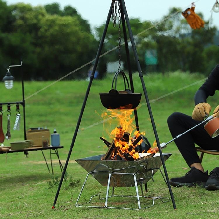 Gjutjärnsgrytor Hängande Soppgrytor Camping Matlagningsgrytor Utomhus Tillbehör