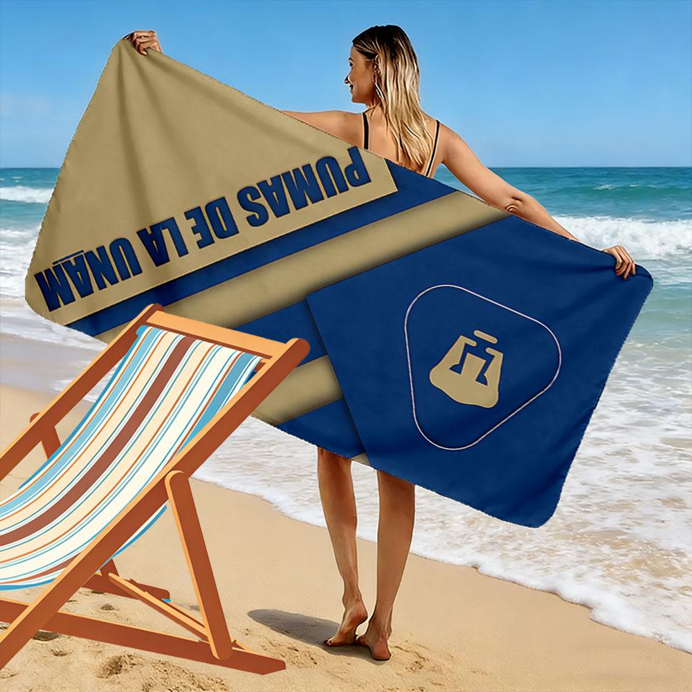 Beach Blanket with Pumas UNAM Mexican Club Crest, Ultra Soft Quick Dry, Durable Fade Resistant, for Pool Beach Gift