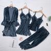 Casual Home Sleep Set Intimate Lingerie Women Pajamas Long Sleeve Lace Velvet Homewear Pyjamas