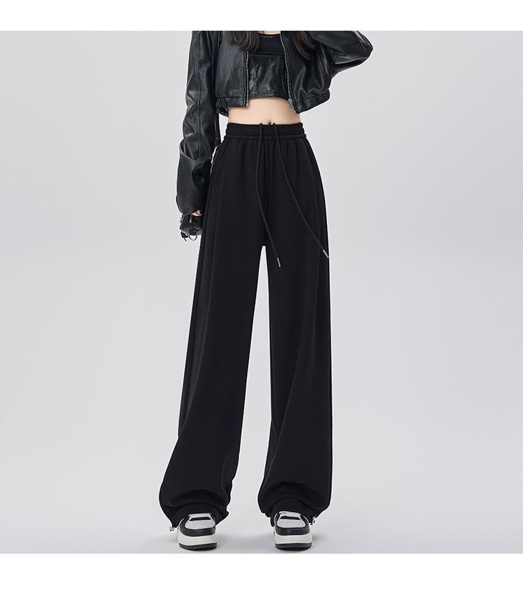 Women's 2024 High-Waisted Wide-Leg Draping Sports Pants - Spring/Autumn Loose Joggers