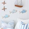 3Pieces Handcrafted Wooden Fish School Wall Hanging Sculpture Ornaments For Coastal Nursery Decors Beach Theme Design