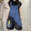 Tute di Jeans per Donna Patchwork Vintage Casual Tute Cortissime Gamba Larga Lenta Abbigliamento da Lavoro Pezzo Unico Abbigliamento Donna