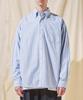 Bajal Vz Logo Big Oversized Oxford Stripe Shirt Sky Blue