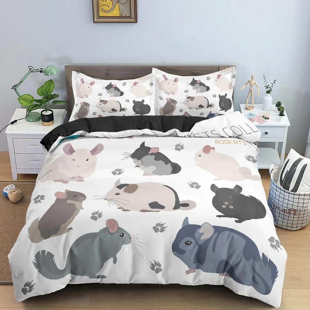 

Pillowcase Single Twin King Size Bedclothes with Cartoon Animals Pattern Duvet Cover Luxury Cozy Bedding Set for Bedroom Tool 70x133cm 2pcs