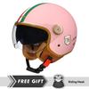 Retro TT&COCASCOS Motorcycle Helmet Daul Lens Open Face Double Visors Jet Helmet Electric Scooter Motorbike Helmet Moped DOT
