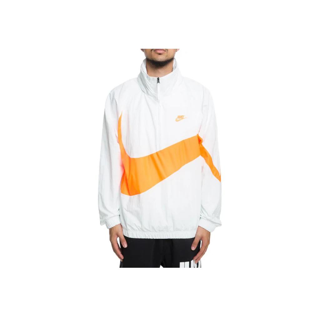 Nike Big Swoosh Half-Zip Jacket Men Outerwear White Orange AJ1404-123