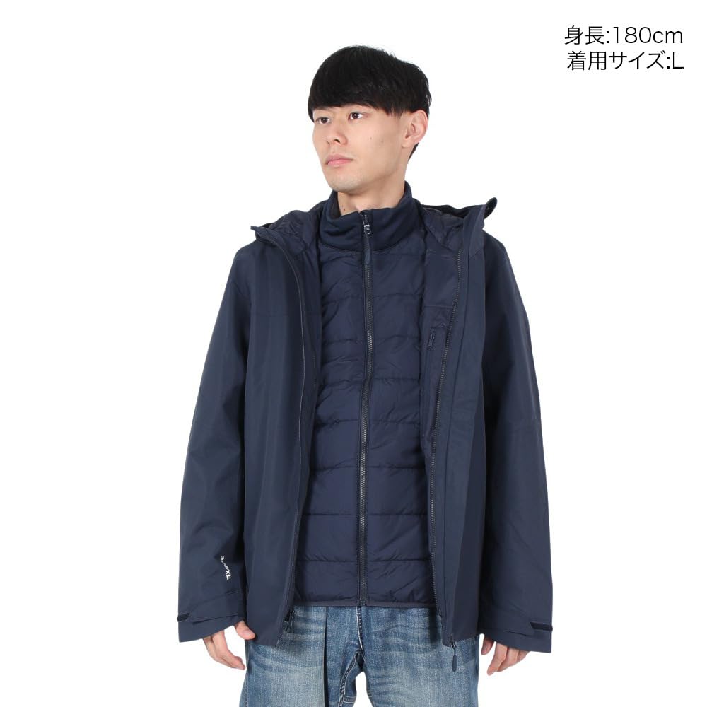 Waterproof and Breathable 3WAY Mountain Parka Water Repellent and ASIA GLAABACH 3IN1 JKT High Performance Night Blue [Jack Wolfskin] Men's (TEXASHIELD