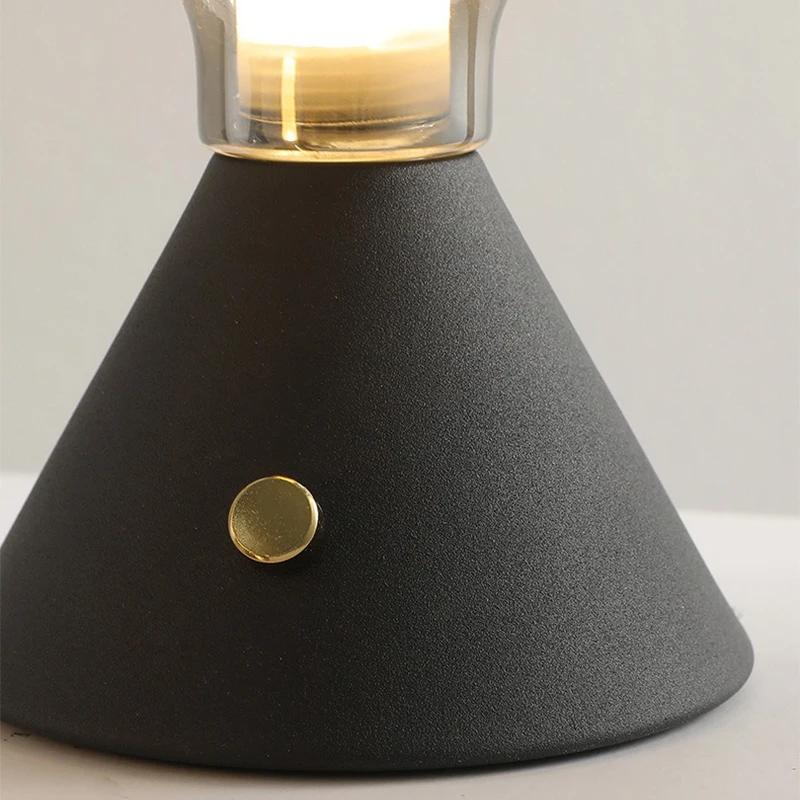 Oppladbart Led Nattlys Touch Soverom Nattlampe Soverom Studie Studie Nattbord Atmosfære Dekorasjon Glass Led bordlamper