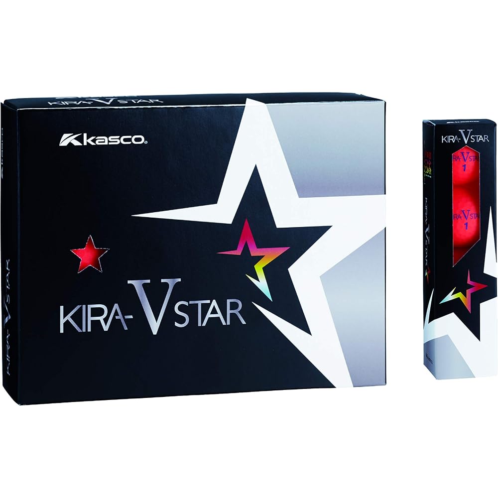 Kasco Kira Star V Мячи для гольфа Красные 2-составные Подходят для скорости головки клюшки 25-45 Упаковка 12 шт.