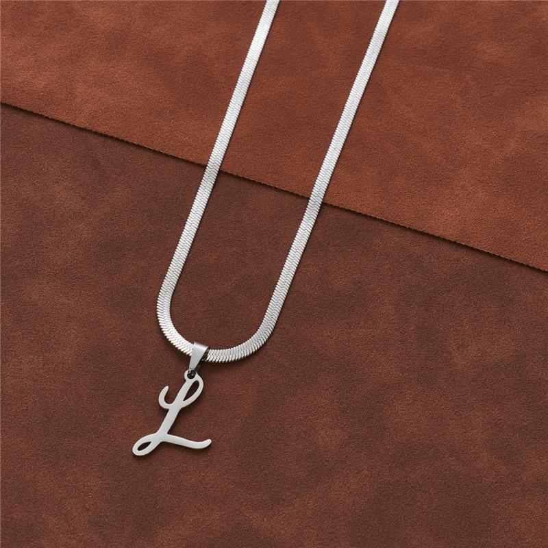 Dainty Initial Necklace Silver 26 Letters Snake Chain Necklaces for Women Girls Jewelry Choker Birthday Gifts