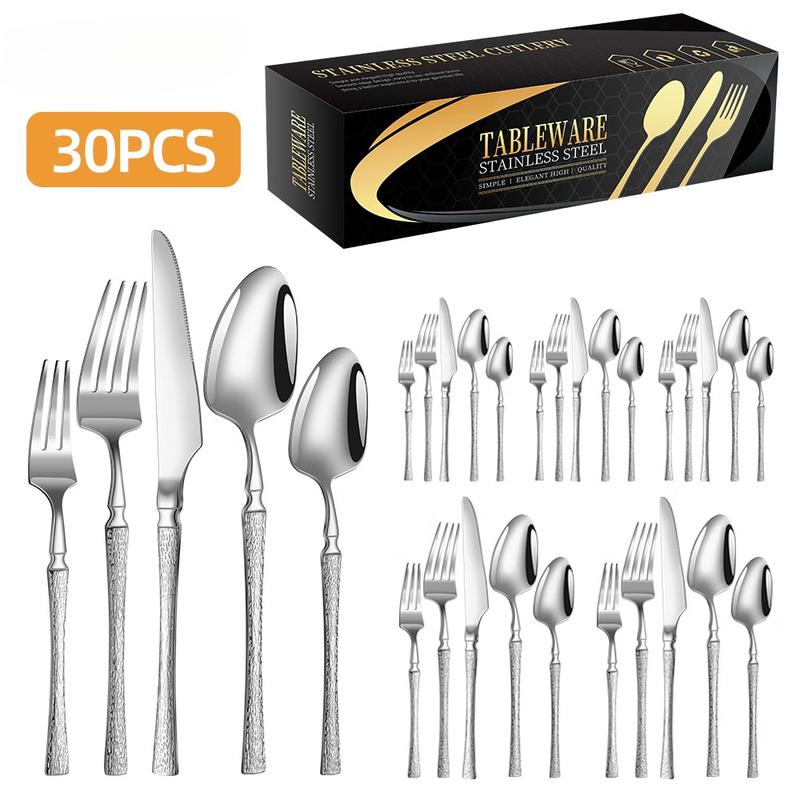 Lan Tuan 24-Piece Rose Gold Stainless Steel Cutlery Set