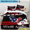 3pcs Custom Name Houston-Texans Artwork Bedding Set Includes 1 Duvet Cover & 2 Pillowcases for All Seasons Dormitory Home Decor Christmas gifts