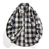 Men Plaid Long Sleeve Shirt Japanese Hong Kong Style Loose Casual Shirts New Trendy Brand All Match Outerwear