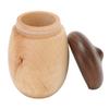 Acorn Shaped Toothpick Container 8cm Height Rounded Structure Eco Friendly Wood Toothpick Holder for Office Restaurant