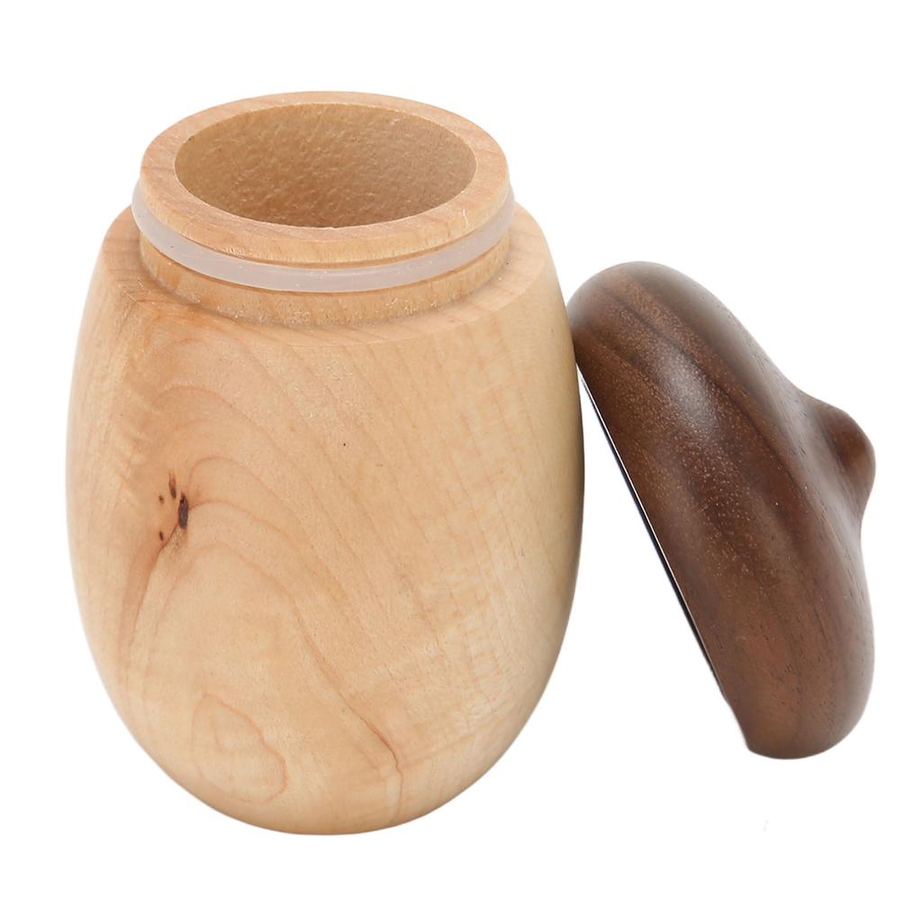 Acorn Shaped Toothpick Container 8cm Height Rounded Structure Eco Friendly Wood Toothpick Holder for Office Restaurant