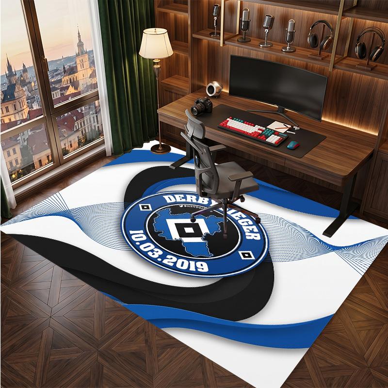 Tappeto in Velluto di Cristallo con Stampa Calcio Hamburger SV, Comodo Assorbente d'Acqua Antiscivolo Tappeto per Pavimenti Interni