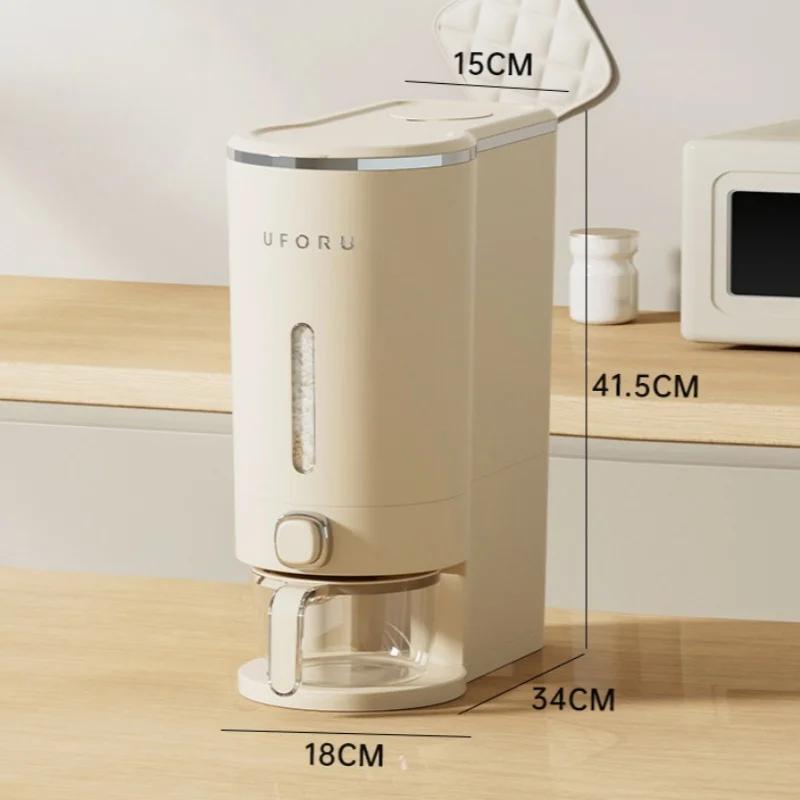 Rice Bucket with Measuring Cup Large Capacity Grain Storage Container Moisture-proof and Insect Proof Sealed Storage Container