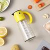 VKCHEF Oil Bottle, Yellow, Drip-Free Glass Bottle, Vinegar Bottle, Dressing Bottle, Soy Sauce Dispenser, One-Hand Oil Dispenser, Oil Pot with Automati