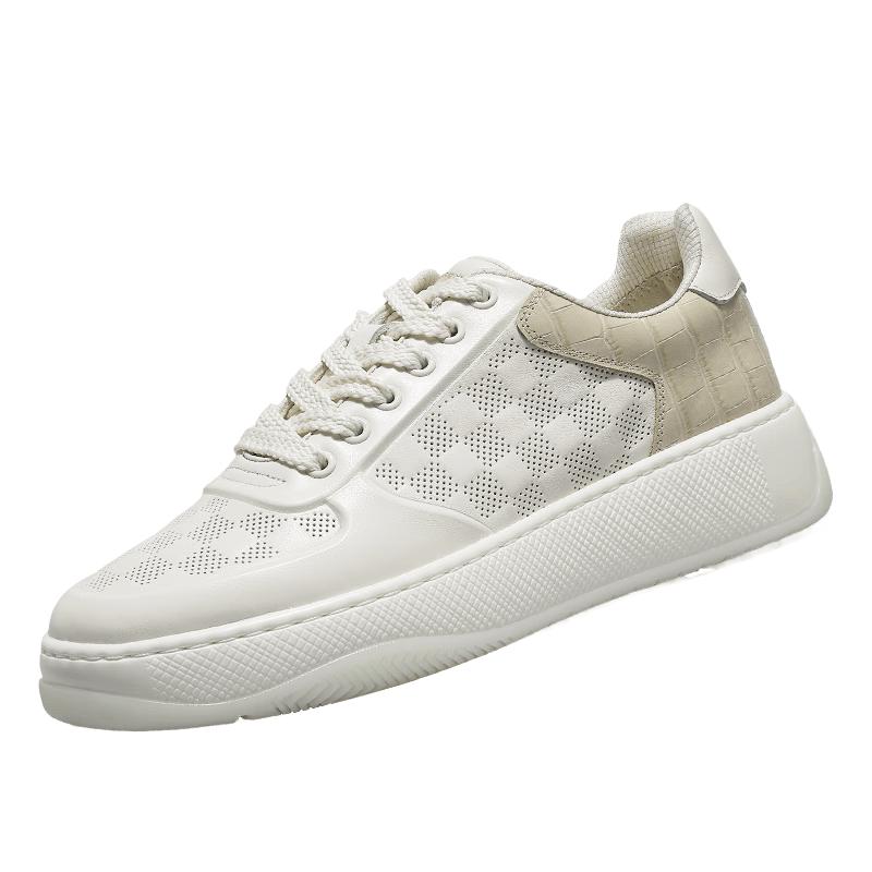 DESAI Men s Colorblock Leather Casual Skate Shoes 41