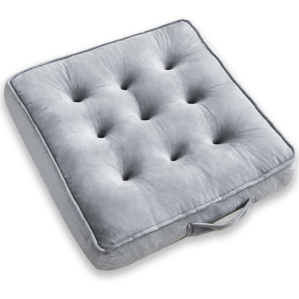 

Подушка 50 50 Стильная напольная подушка Квадратная подушка Большая Скандинавский дзабутон Большая Лицом вниз Распределение давления тела Удобно сидеть Подушка для кровати серый